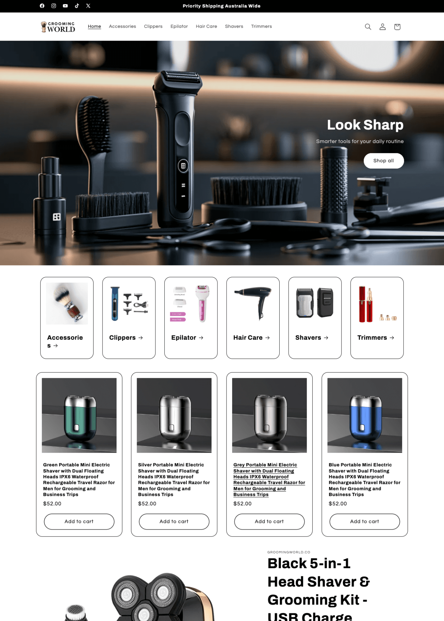 GroomingWorld.co store preview